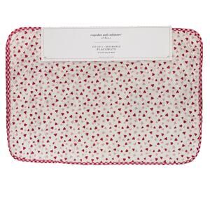 Cupcakes & Cashmere Quilted Hearts Placemats Confetti Set of 4 Valentine's Day